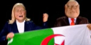 Gif avec les tags : Algérie,Jean-Marie Le Pen,Marine Le Pen,drapeau,les guignols de l'info